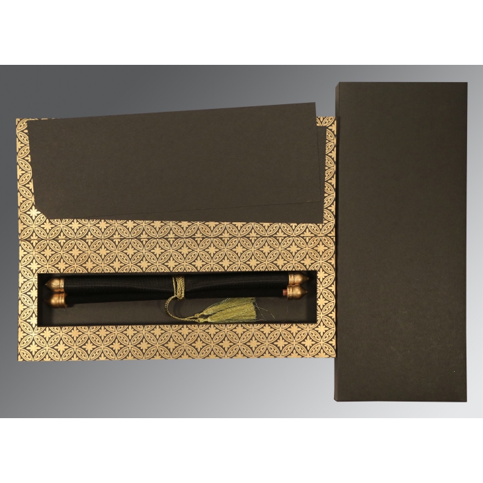 BLACK VELVET WEDDING INVITATION : SC-5008B - IndianWeddingCards