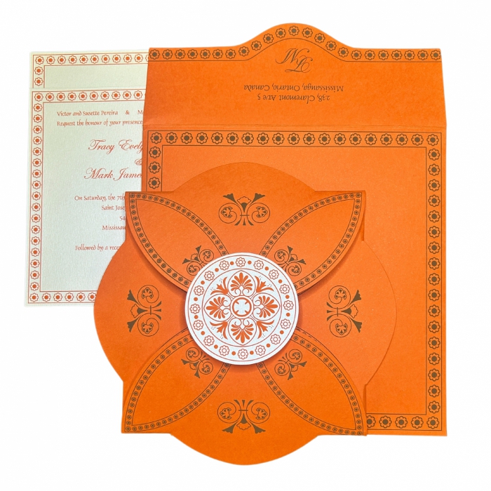  BUTTERFLY THEMED - SCREEN PRINTED WEDDING INVITATION : W-820A - IndianWeddingCards