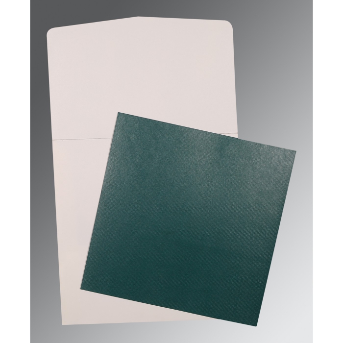 GREEN SHIMMERY PERSONAL INVITATIONS : P-0019 - IndianWeddingCards