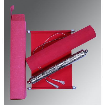 HOT PINK VELVET WEDDING CARD : SC-5006A - IndianWeddingCards