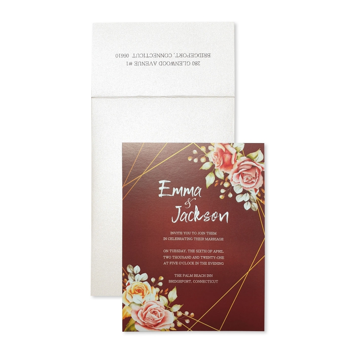 IVORY SHIMMERY FLORAL THEMED - SCREEN PRINTED WEDDING INVITATION : CREDWOOD-JARDINIER - IndianWeddingCards