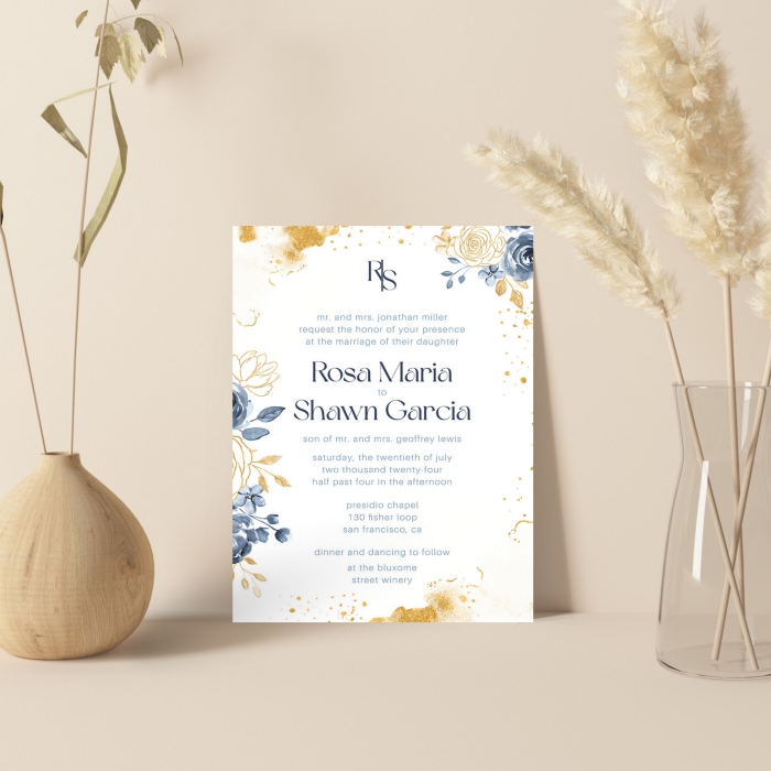 IVORY SHIMMERY WEDDING INVITATION : GOLDEN-LEAF - IndianWeddingCards