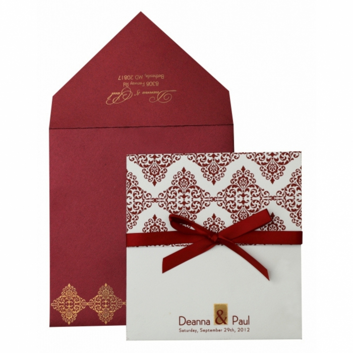  MATTE SCREEN PRINTED WEDDING INVITATION : IN-841 - IndianWeddingCards