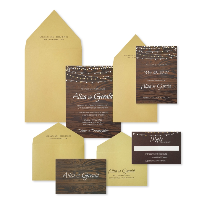  MATTE SCREEN PRINTED WEDDING INVITATION : CRUSTIC-STARS - IndianWeddingCards