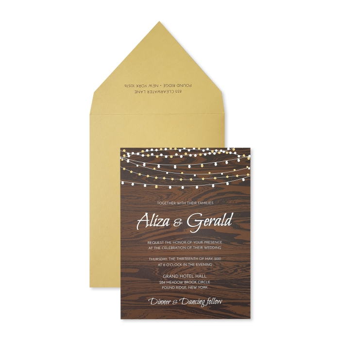  MATTE SCREEN PRINTED WEDDING INVITATION : CRUSTIC-STARS - IndianWeddingCards