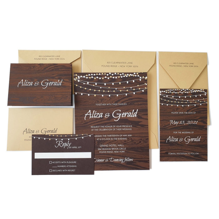  MATTE SCREEN PRINTED WEDDING INVITATION : CRUSTIC-STARS - IndianWeddingCards