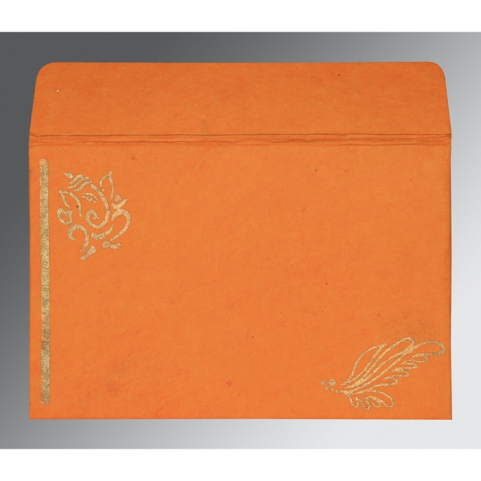 VIVID TANGELO MATTE SCREEN PRINTED WEDDING CARD : W-2251 - IndianWeddingCards