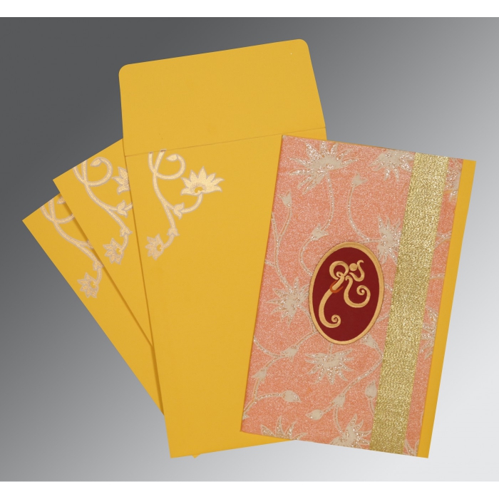 BLUSH PINK MATTE GLITTER WEDDING INVITATION : W-1346 - IndianWeddingCards