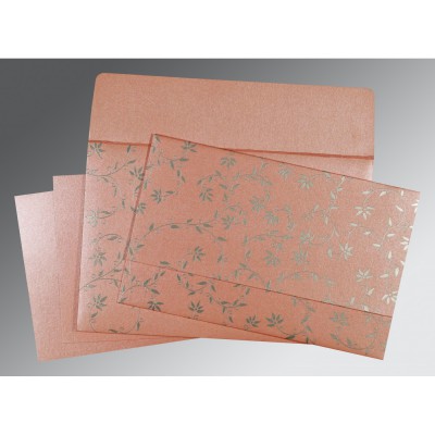 PINK SHIMMERY SCREEN PRINTED WEDDING INVITATION : I-8226B - IndianWeddingCards