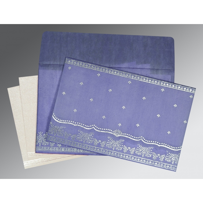 PASTEL PURPLE WOOLY FOIL STAMPED WEDDING INVITATION : IN-8241D - IndianWeddingCards