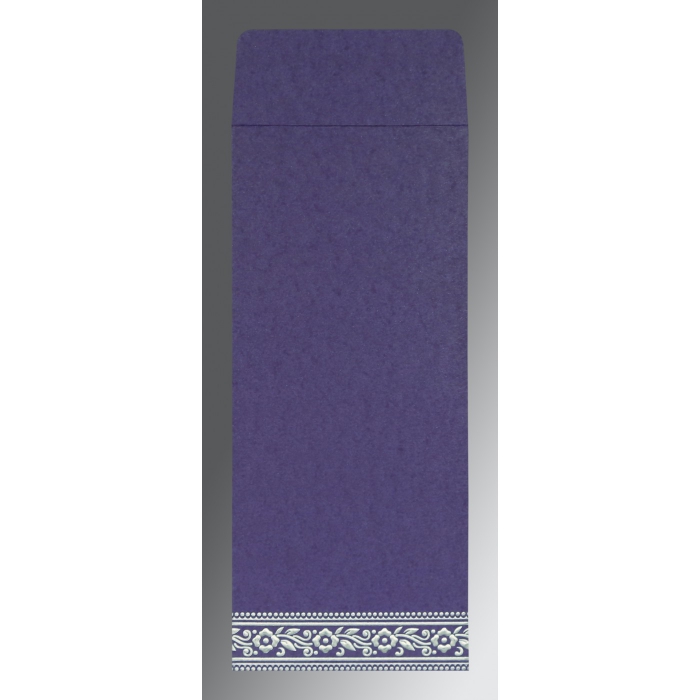 PURPLE WOOLY SCREEN PRINTED WEDDING INVITATION : IN-8220P - IndianWeddingCards