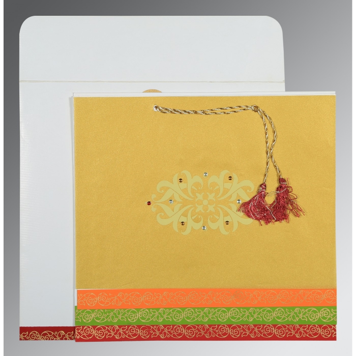 ROB ROY SCREEN PRINTED WEDDING CARD : W-1396 - IndianWeddingCards