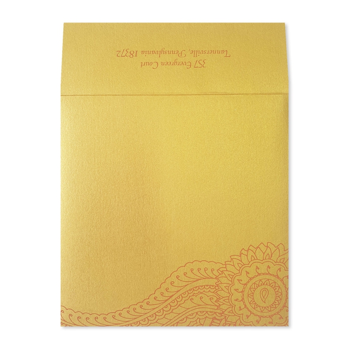  SHIMMERY SCREEN PRINTED WEDDING INVITATION : CATOMIC-TANGERINE - IndianWeddingCards