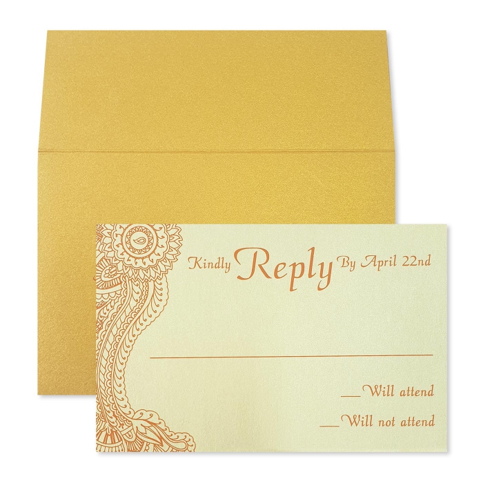  SHIMMERY SCREEN PRINTED WEDDING INVITATION : CATOMIC-TANGERINE - IndianWeddingCards