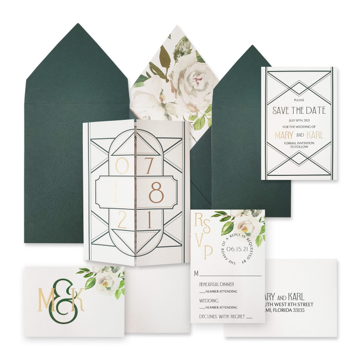 WHITE MATTE FLORAL THEMED - SCREEN PRINTED WEDDING INVITATION : CLUSTROUS-NIGHT - IndianWeddingCards