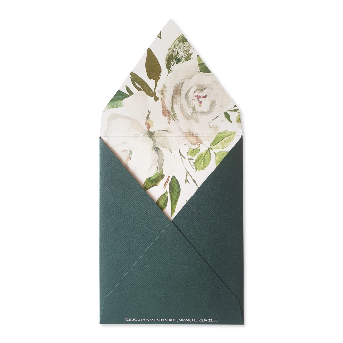 WHITE MATTE FLORAL THEMED - SCREEN PRINTED WEDDING INVITATION : CLUSTROUS-NIGHT - IndianWeddingCards