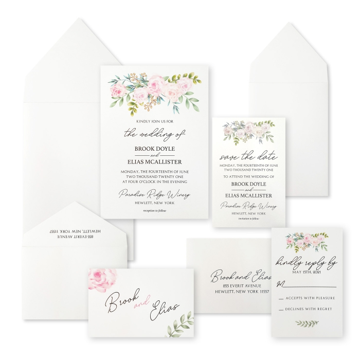 WHITE MATTE FLORAL THEMED - SCREEN PRINTED WEDDING INVITATION : PEONY-FALL - IndianWeddingCards