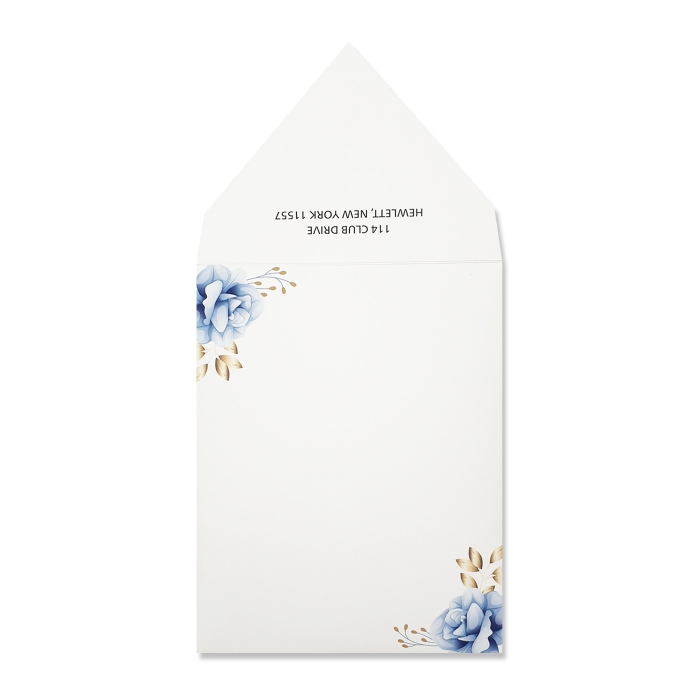 WHITE MATTE FLORAL THEMED WEDDING INVITATION : CNIGHT-FLOWER - IndianWeddingCards
