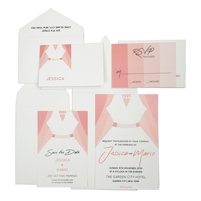 WHITE MATTE SCREEN PRINTED WEDDING INVITATION : CJOIN-US-BRIDE - IndianWeddingCards