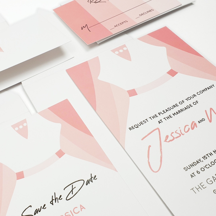 WHITE MATTE SCREEN PRINTED WEDDING INVITATION : CJOIN-US-BRIDE - IndianWeddingCards