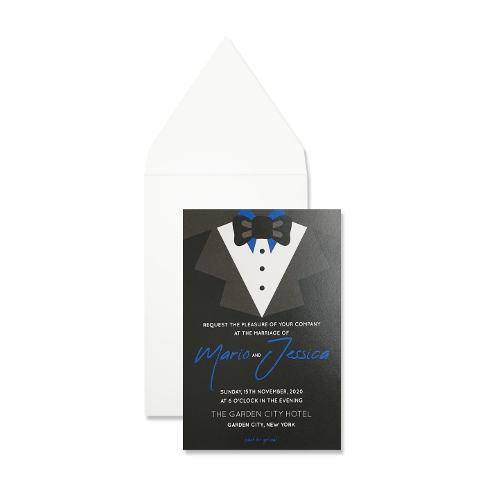 WHITE MATTE SCREEN PRINTED WEDDING INVITATION : CJOIN-US-GROOM - IndianWeddingCards