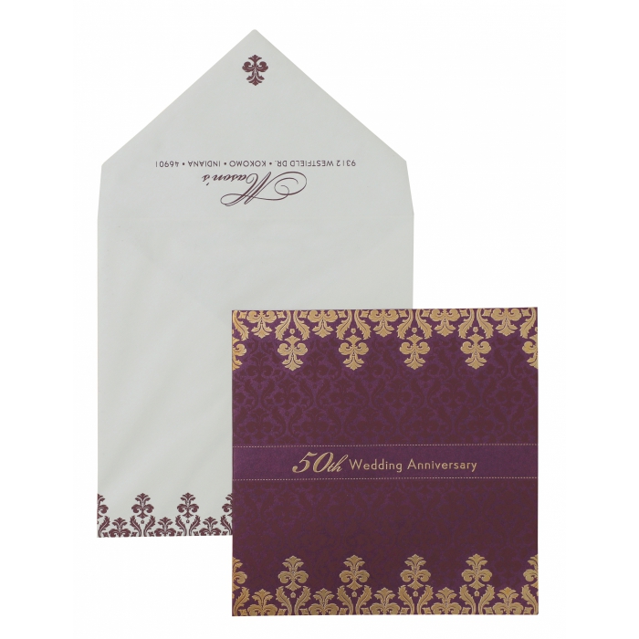 WINE RED SHIMMERY SCREEN PRINTED PARTY CARDS : PY-886 - IndianWeddingCards