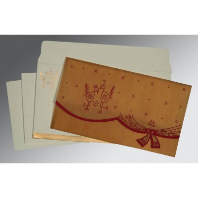 YELLOW WOOLY UNIQUE THEMED - SCREEN PRINTED WEDDING INVITATION : IN-8204D - IndianWeddingCards